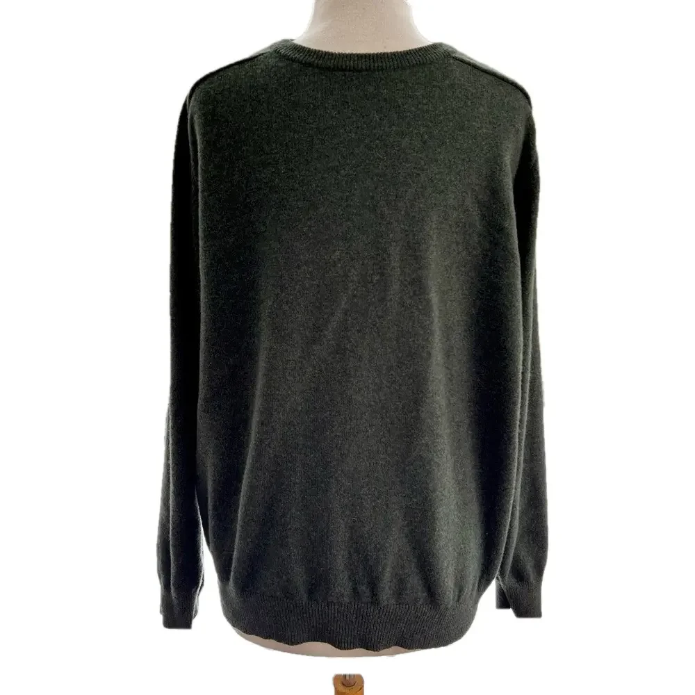 L.L. Bean Lambswool Hunter Green Size XL Sweater Crew Neck Machine Washable